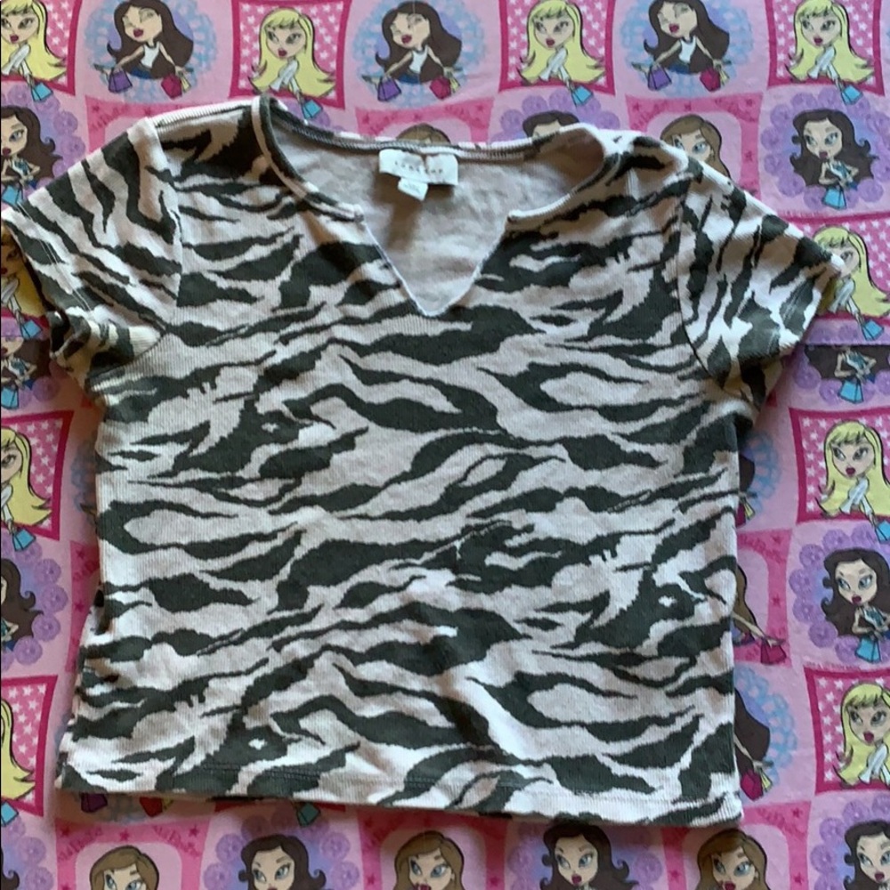 Zebra print crop top- topshop
